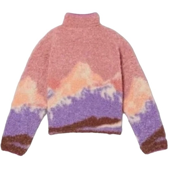 WILD FABLE Pink Landscape Full Zip Sherpa Jacket | Size XSmall | NWT - Picture 4 of 4